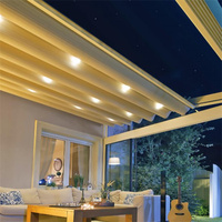 Pergola en aluminium motorisée avec lames orientables, toit automatique en aluminium, pergola en aluminium avec toit rétractable et store enrouleur