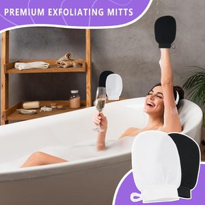 Guante Exfoliante Mitt Body Scrubber (Paquete de <span class=keywords><strong>2</strong></span>)-Exfoliar profundamente y renovar la piel-Excelente para la ducha-Elimina la piel muerta - Product Image 3