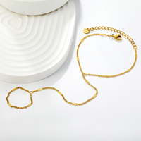 Bracelet de doigt minimaliste en acier inoxydable plaqué or 18 carats PVD, hypoallergénique, étanche, style esclave