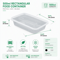 Boîtes à lunch jetables en plastique micro-ondables TeGuan, minimalistes, pour les voyages, avec couvercle, modèle TG385