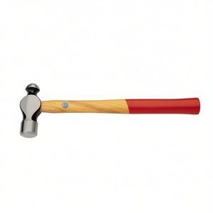 Ball Peen <b>Hammer</b> 383 N Wood Handle Red Grip Metal Head For Metalworking - Product Image 3