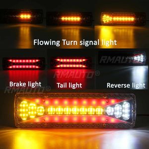 2 pièces Feux arrière LED 12V 24V pour camion, remorque, feux stop, clignotants dynamiques, pour poids lourds, tracteurs, bus, caravanes - Product Image 2