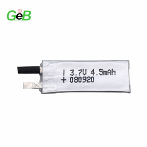 Batterie Lipo ultra-fine GEB 0,8 mm 080920 3,7 V 4,5 mAh, cartes intelligentes, petite batterie polymère au lithium ultra-fine rechargeable - Product Image 1