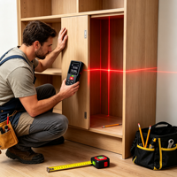 Télémètre laser portable 100m, affichage LCD, double niveau à bulle pour la décoration intérieure et la topographie