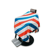Cape de Coiffure Professionnelle de Luxe à Rayures, Imperméable, avec Brosse à Nuque, en Coton/Polyester