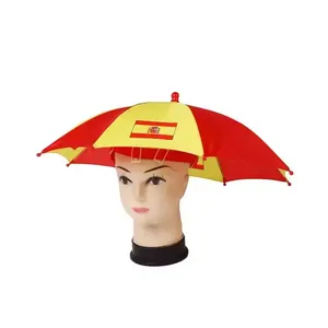 2024 Europe Football Fans Gift Set Outdoor Petit Espagne Drapeau Tête Parapluie Logo Personnalisé Concours Support
