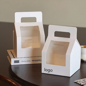 Tùy Chỉnh Phân Hủy Sinh Học Để Đi Bánh Sandwich Thực Phẩm Hộp Giấy Tráng Miệng Pho Mát Bánh Sandwich Hộp Bao Bì Với Cửa Sổ - Product Image 2