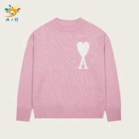 Pull décontracté doux à manches longues en coton respirant anti-rides à motif cœur pour femme, personnalisable