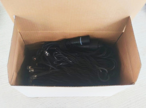 Blanco + Blanco Flash Ingeniería al aire libre LED Hada Cadena de luces Cable de goma negro Decoración de Navidad IP65 a prueba de agua - Product Image 6