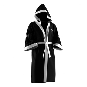 Bata de Boxeo Ligera Negra para Hombre, Transpirable, de Poliéster que Absorbe la Humedad, para Calentamiento Previa al Combate - Product Image 5
