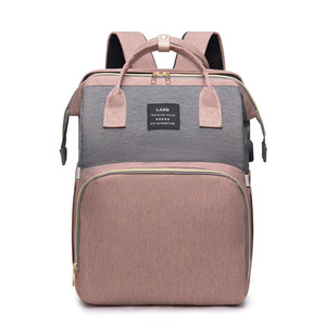 Sac à dos à langer pliable pour bébé, sac de maternité portable grande capacité en tissu Oxford - Product Image 2