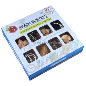 Thiết lập của 8pcs 4PCS bằng gỗ não trêu ghẹo câu đố và 4pcs dây kim loại câu đố cho trẻ em và người lớn - Product Image 3