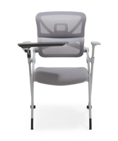 Chaise de conférence exécutive moderne avec dossier en maille respirante, accoudoirs et appui-tête réglables – Chaise visiteur empilable pour événements et bureaux