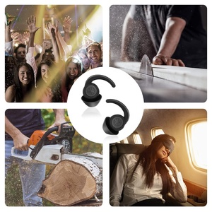 سدادات أذن من السيليكون للنوم, سدادات أذن من السيليكون للنوم مزودة بعدد <span class=keywords><strong>2</strong></span> زوج من سدادات أذن قابلة للغسل قابلة لإعادة الاستخدام للنوم تعمل على إلغاء الضوضاء ومنع الصوت - Product Image 6