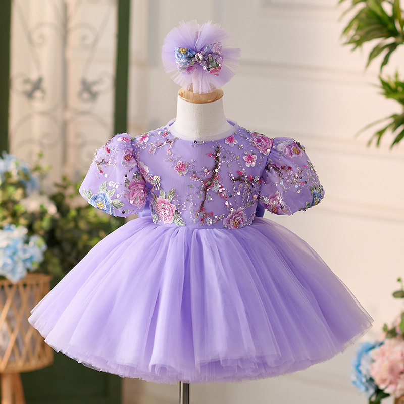 Little Baby Girls White Cute Birthday Dress Princess Elegant Sequin Prom  Gown Kids Wedding Formal Evening Puffy Dresses| Alibaba.com