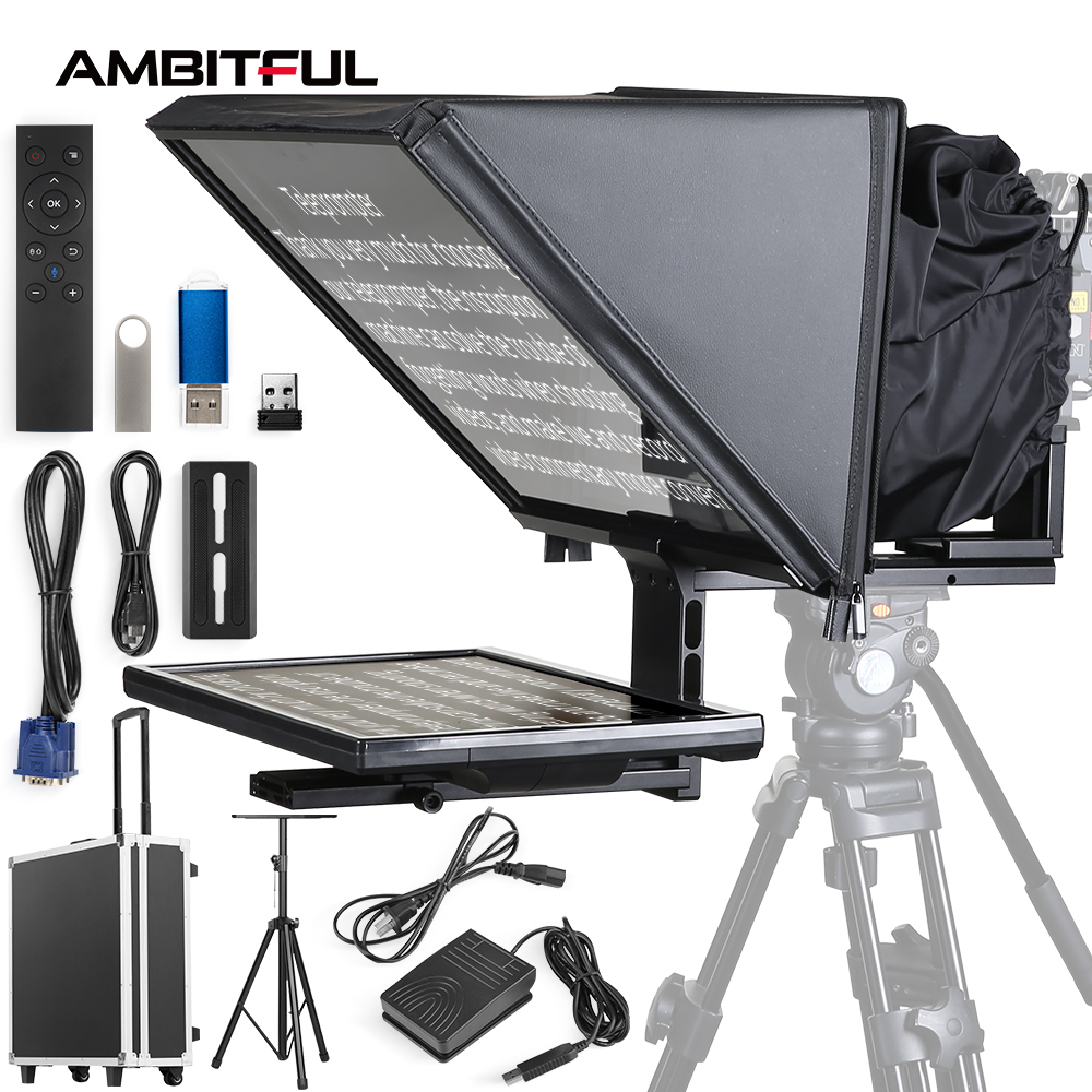 Téléprompter Portable Pour Smartphone - Compatible IPhone & Android - Sans Télécommande, Pour Vidéo, Live Streaming, Vlog