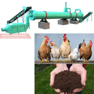 Suministro de fábrica cerdo vaca pollo estiércol compuesto fertilizante Máquina secadora de tambor rotativo