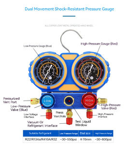 ชุดเกจวัดแรงดันแบบฟลูออริเนตและชุดเครื่องมือบานท่อ CT-8A สำหรับงานระบบปรับอากาศและเครื่องทำความเย็น HVAC เครื่องมือช่าง ชุดเครื่องมืออื่นๆ - Product Image 3