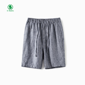 Pantaloncini di lino 100% leggeri e traspiranti personalizzati con coulisse per uomo - Product Image 3