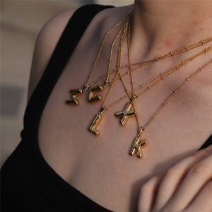 Collana con Ciondolo a Forma di Palloncino con 26 Lettere dell'Alfabeto in Acciaio Inossidabile Placcato <span class=keywords><strong>Oro</strong></span> 18K, Gioielli alla Moda per Donne - Product Image 2