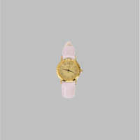Montre-bracelet classique GBHW, montre à quartz dorée rose pour femme, boîtier en acier inoxydable de luxe avec bracelet en cuir, élégante montre de mode