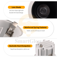 Éclairage de plafond commercial, downlight et spot LED réglables, downlight LED à intensité variable, spot LED étanche sans cadre