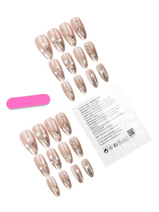 <span class=keywords><strong>Uñas</strong></span> Postizas Hechas a Mano, Efecto Ojo de Gato Dorado, Transparentes, Suaves, <span class=keywords><strong>Bonitas</strong></span>, Ultra-<span class=keywords><strong>Elegantes</strong></span>, Color Piel Blanca - Product Image 3