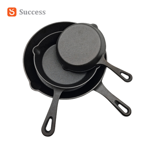 Poêle <span class=keywords><strong>en</strong></span> <span class=keywords><strong>fonte</strong></span> pré-culottée de qualité supérieure de 6, 8 et 10 pouces, finition noir mat, pour friture à l'huile végétale, avec becs verseurs, directement de l'usine - Product Image 6