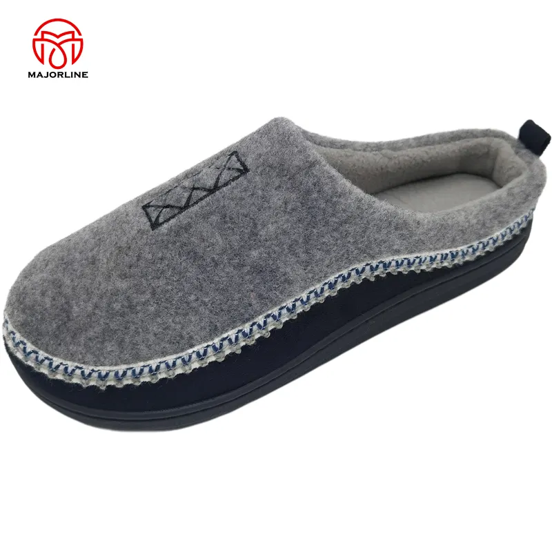 Mens Fuzzy Slippers Cozy Memory Foam Wool-Like Plush Fleece Lined House Slippers Warm Anti-Skid Indoor Outdoor Shoes