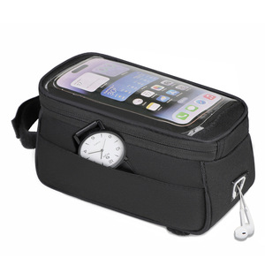 Sac de tube supérieur pour vélo Phoenix 3L, pochette étanche pour téléphone, équipement de cyclisme, noir, bleu, gris - Product Image 4