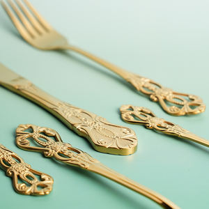 畅销皇家20件套4人定制镀金餐具婚礼餐饮活动餐具套装 - Product Image 2