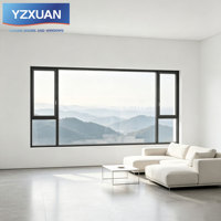 Ventana Abatible Moderna de Aluminio con Rotura de Puente Térmico, Aislamiento Acústico, Resistencia al Viento, Doble Vidrio Templado para Baño