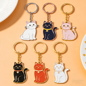Llavero Personalizado de Fábrica OEM al por Mayor, Llavero de Gato Esmaltado, Llaveros, Anillo para Llaves, Llavero de Metal Personalizado para Bolsos, Regalos - Product Image 2