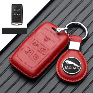 Étui de protection pour clé de voiture en cuir véritable pour <span class=keywords><strong>JAGUAR</strong></span> XEL XFL F-PACE E-PACE Porte-clés Porte-clés Sac - Product Image 2