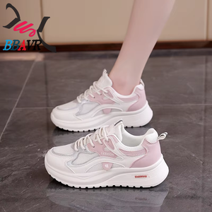 Zapatillas Deportivas de Tacón Alto con Cordones y Malla Transpirable para Mujer, Primavera-Otoño 2025, Ligeras para Estudiantes de Secundaria - Product Image 4