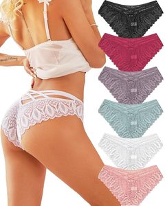 Culottes en dentelle pour femmes, taille basse, string en V, sans couture, invisibles, pour maillots de bain et vêtements moulants - Product Image 1