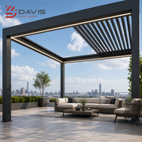 Pergola rétractable pliante en aluminium, pavillon, gazebo avec système de toit motorisé pour patio, hôtel et projets commerciaux