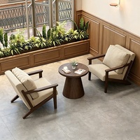 Ensembles de tables et chaises en bois massif pour cafés et salons de thé, avec banquettes de loisirs commerciales pour cafés et bars
