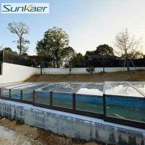 Cubierta de Piscina de <span class=keywords><strong>Policarbonato</strong></span> Personalizada, Cubierta Retráctil Automática de Aluminio y Vidrio <span class=keywords><strong>para</strong></span> Casa - Product Image 5