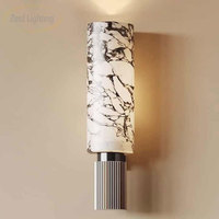 Appliques murales en albâtre, luminaires minimalistes modernes pour chambre à coucher, lampe murale décorative en marbre pour salon et hôtel