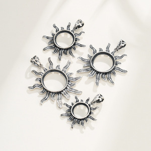 Vendita all'ingrosso <span class=keywords><strong>in</strong></span> rhodiato 925 <span class=keywords><strong>in</strong></span> argento Sterling cristallo ambrato ciondolo con ciondolo a forma di sole fiore moda donna - Product Image 6