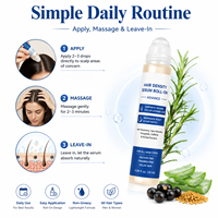 Sérum de croissance capillaire à la rosemary pour cheveux plus épais et plus volumineux, absorption rapide, biotine, palmier nain, nourrissant, rafraîchissant, 2 en 1