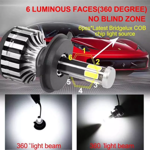 Système d'éclairage automobile en gros d'usine, phare LED à 6 faces H4, 100 000 lumens, H7 100 W pour Honda Vezel, feux LED - Product Image 3