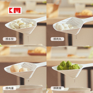 Grande passoire en nylon avec long manche pour boulettes, viandes, légumes, œufs – Égouttoir de cuisine avec design perforé - Product Image 1