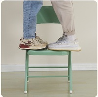 Chaise de salle à manger pliante moderne en métal, colorée et vibrante, légère, empilable, durable, pour la maison, le bureau, le bar, l'appartement, la salle de sport, le parc, l'école