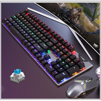 Honcam Teclado y ratón para juegos con cable Combo Rgb Teclado retroiluminado para juegos con teclas multimedia Ratón para jugadores de PC con Windows