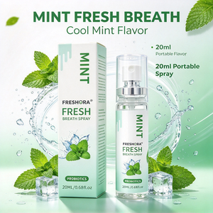 Prêt à expédier – <span class=keywords><strong>Spray</strong></span> buccal portable 20 ml saveur menthe pêche citron vert – <span class=keywords><strong>Haleine</strong></span> fraîche longue durée – <span class=keywords><strong>Anti</strong></span>-<span class=keywords><strong>mauvaise</strong></span> <span class=keywords><strong>haleine</strong></span> pour l'hygiène buccale quotidienne - Product Image 2