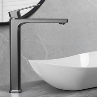 Robinet de lavabo en alliage de zinc chromé de qualité hôtelière, mitigeur à levier unique pour appartement haut de gamme, approvisionnement en gros