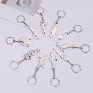 Abridor de Botellas de Acero Inoxidable con Formas Irregulares Variadas: Cerdo, Pájaro, Tiburón, Coche, Oveja, Perro, Paloma, Ciervo, Llavero Abridor de Botellas de Cerveza - Product Image 1