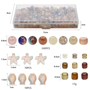 Kit de Cuentas para Joyería DIY en Color Dorado Champán - Formas Mixtas y Tonos Té para la Creación de Pulseras y Collares Estilo Boho - Product Image 2